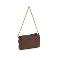 PINKO Brown Calf Leather Bos Taurus Shoulder Bag