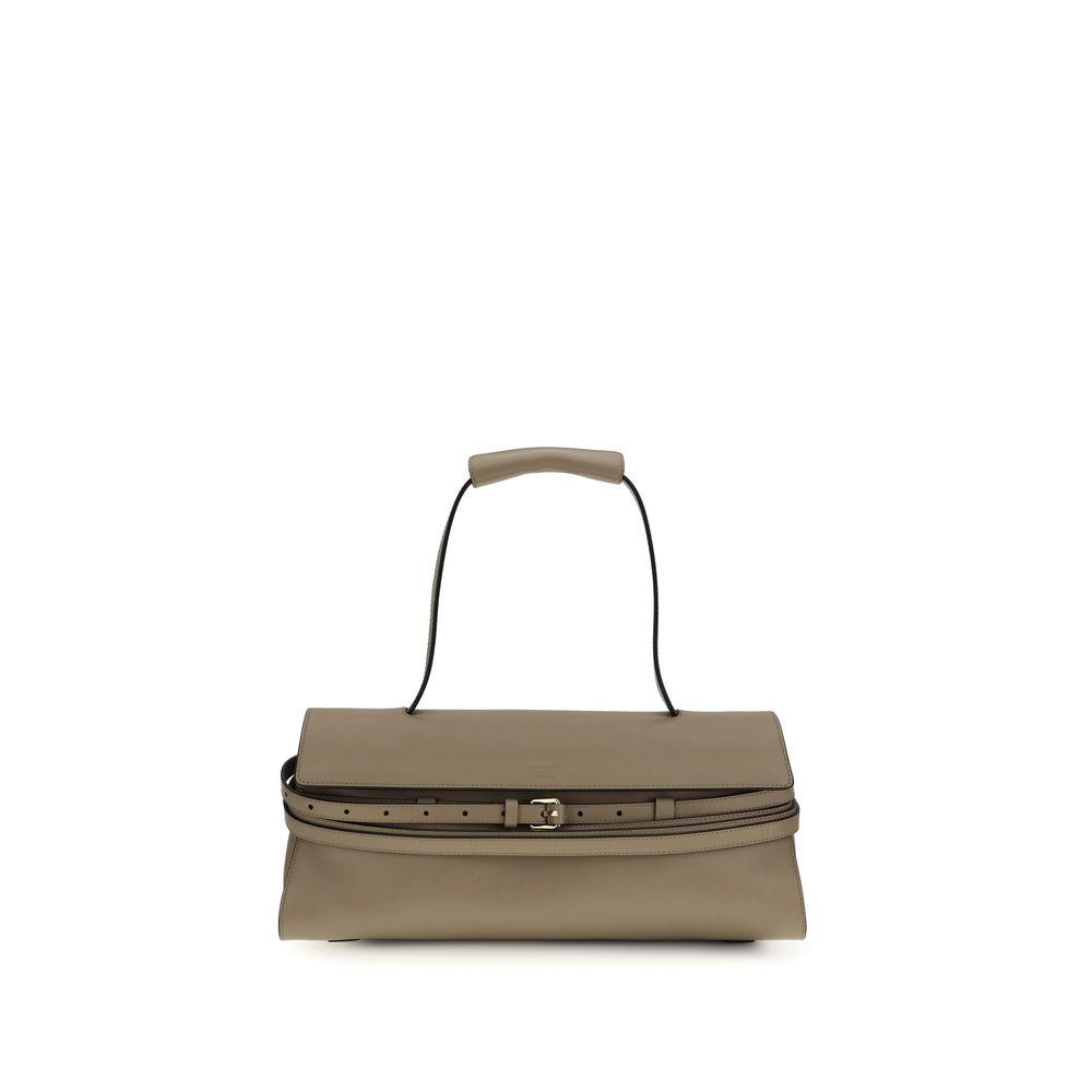 Moschino Beige Calf Leather Bos Taurus Handbag