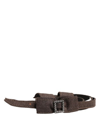 Ermanno Scervino Dark Brown Wool Bow Embellished Buckle Belt
