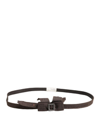 Ermanno Scervino Dark Brown Wool Bow Embellished Buckle Belt