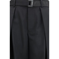 Sacai Black Polyester Casual Pants