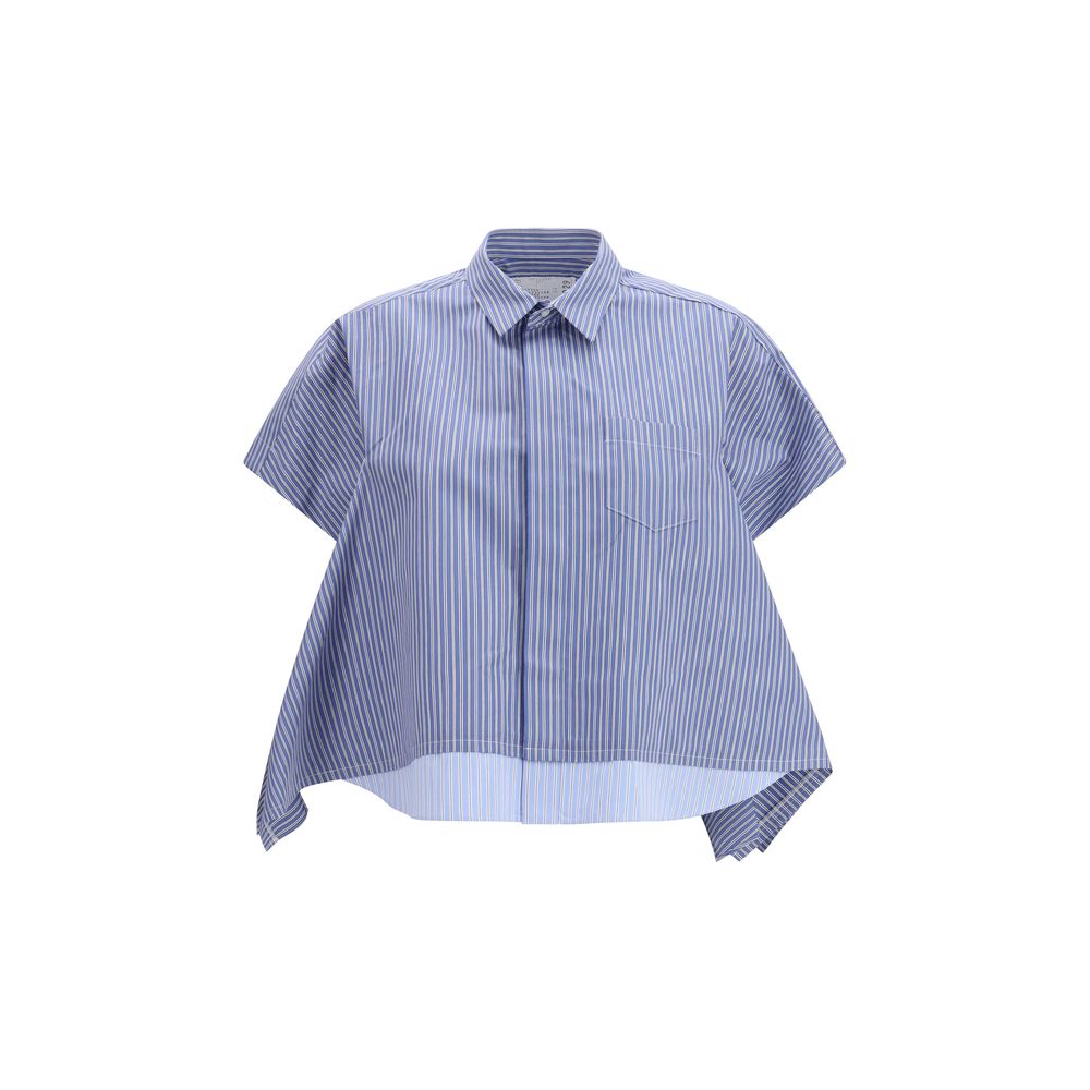 Sacai Blue Cotton Shortsleeve Shirt