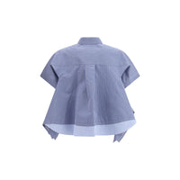 Sacai Blue Cotton Shortsleeve Shirt