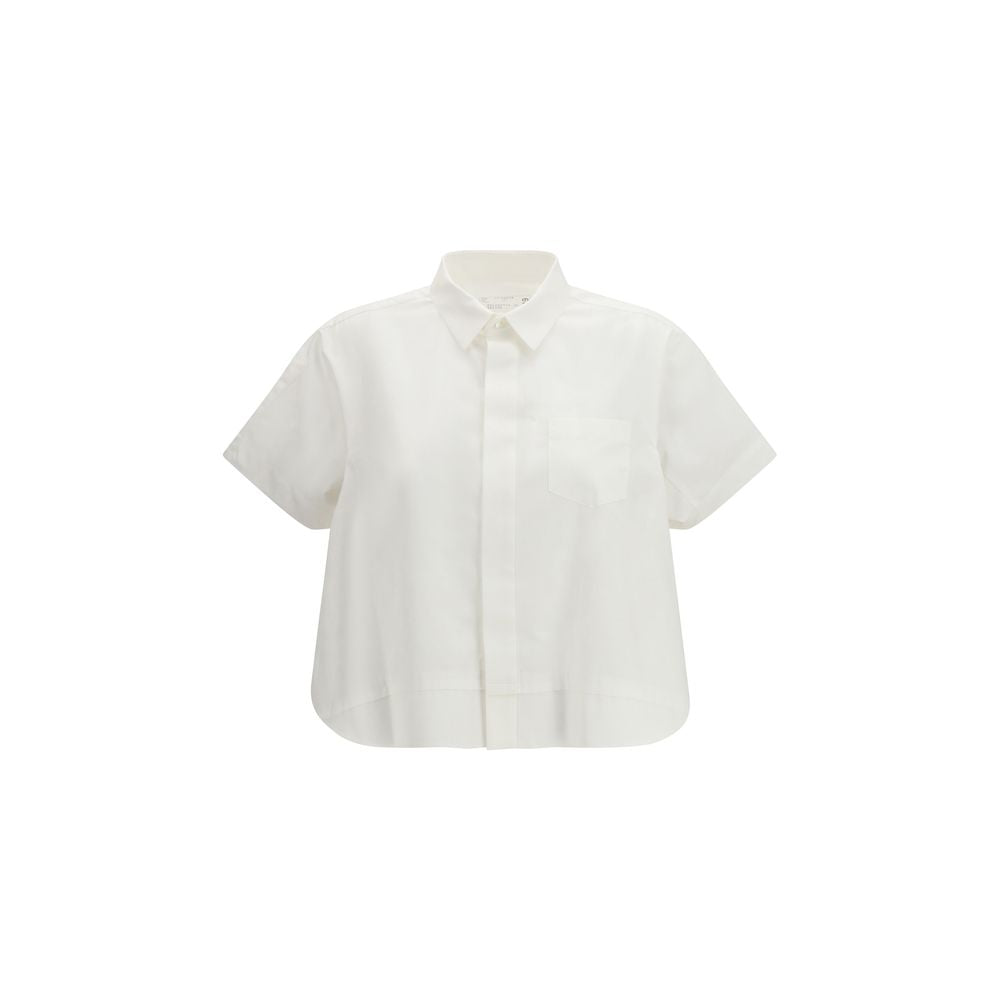 Sacai White Cotton Shortsleeve Shirt