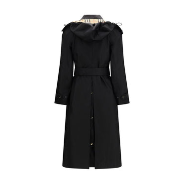 Burberry Black Nylon Trench Coat