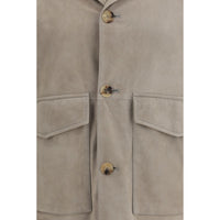 Brunello Cucinelli Bicolor Calf Leather Bos Taurus Coat