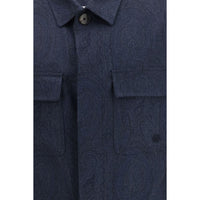 Etro Blue Wool Coat