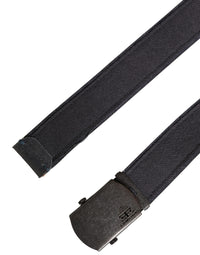 Ermanno Scervino Black Wool Cotton Logo Metal Buckle Belt