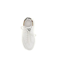 Burberry White Calf Leather Bos Taurus Low Top Sneakers