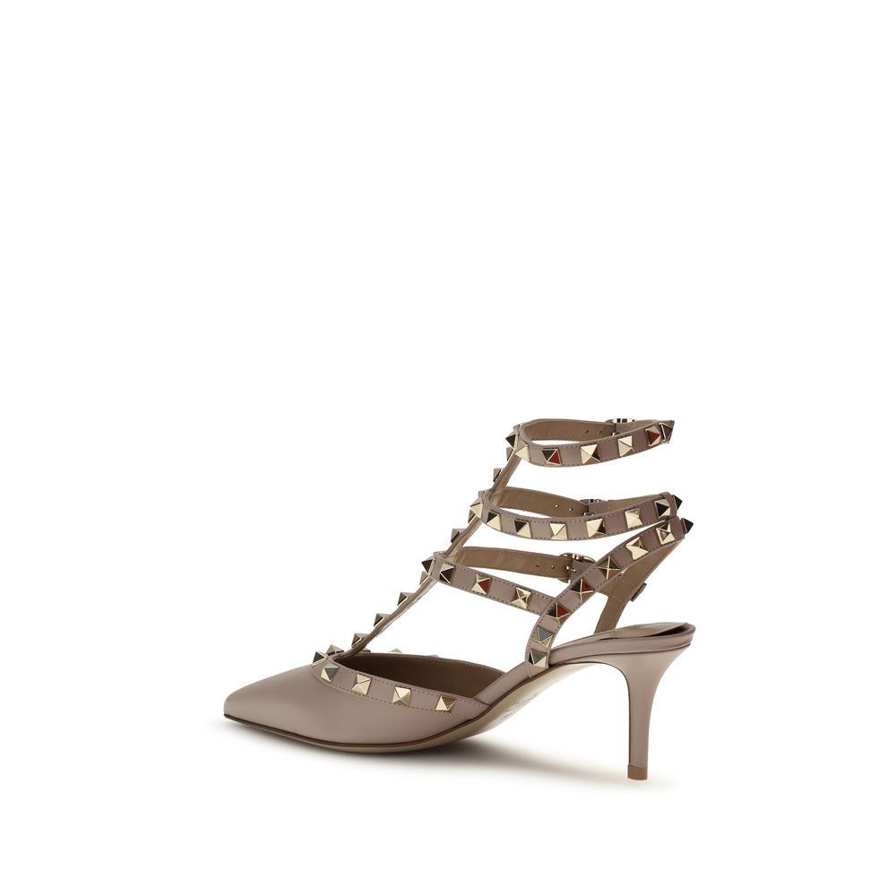 Valentino Garavani Multicolor Calf Leather Bos Taurus Mid Heel Pumps