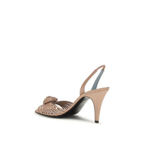 Valentino Garavani Beige Calf Leather Bos Taurus Stiletto Heel Sandals