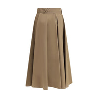 Burberry Brown Cotton Midi Skirt