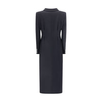 Alessandra Rich Black Fleece Wool Coat