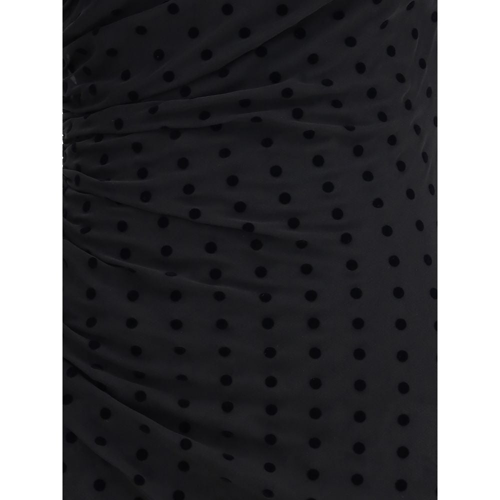 Alessandra Rich Black Silk Cocktail Dress