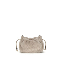 Brunello Cucinelli Gray Fur Shoulder Bag