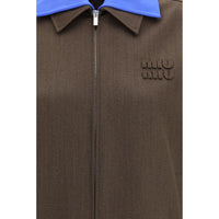 Miu Miu Brown Fleece Wool Bomber