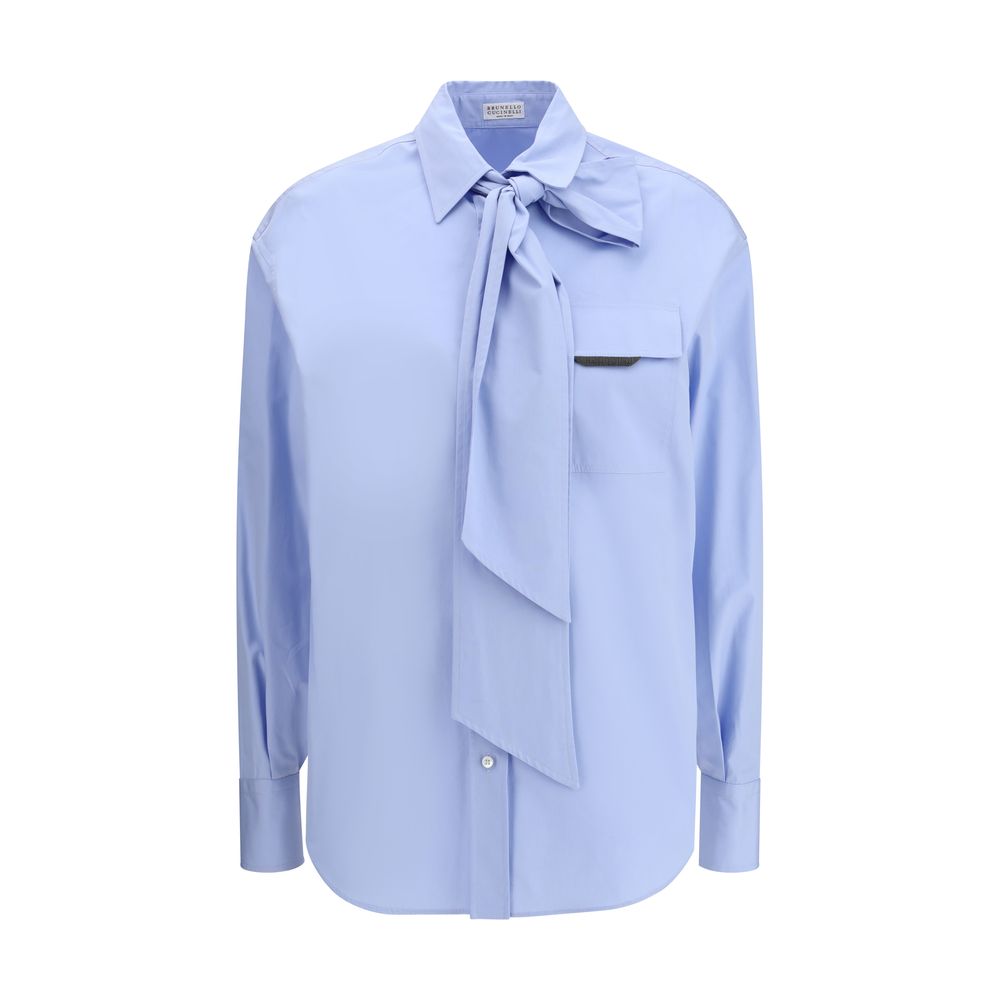 Brunello Cucinelli Blue Cotton Dress Shirt