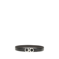 Ferragamo Black Calf Leather Bos Taurus Regular Belt