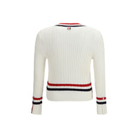 Thom Browne White Cotton Sweater