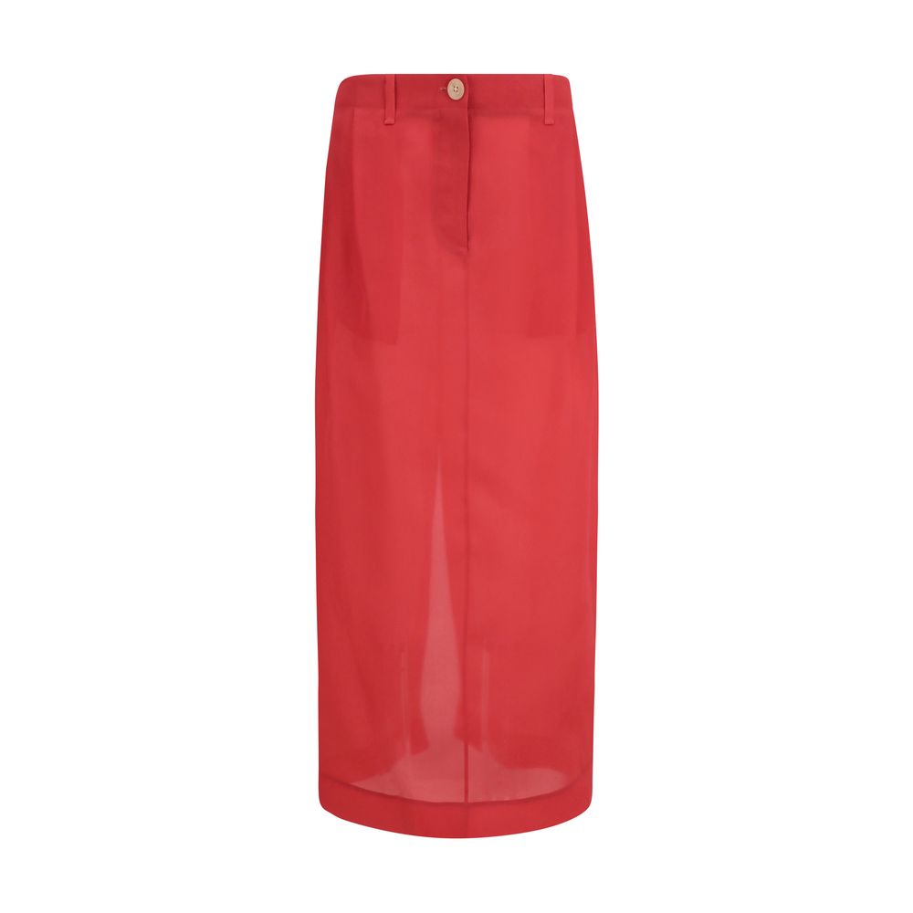 Khaite Multicolor Silk Midi Skirt