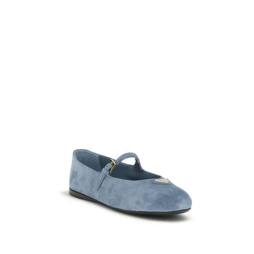 Prada Blue Goatskin Ballet Flats