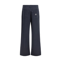 Miu Miu Blue Cotton Flared Jeans