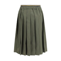 Prada Bicolor Polyester Midi Skirt