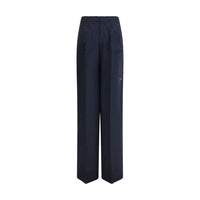Prada Blue Silk Casual Pants