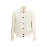 Brunello Cucinelli White Silk Shell Jacket