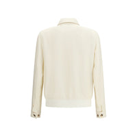 Brunello Cucinelli White Silk Shell Jacket