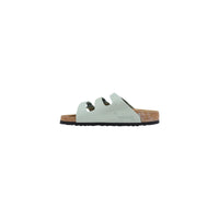 Birkenstock Green Leather Flat Sandals