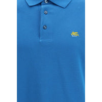 Etro Blue Cotton Polo Shirt