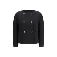 Max Mara Black Triacetate Full-Length Jacket