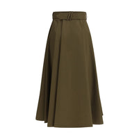 Burberry Bicolor Cotton Midi Skirt