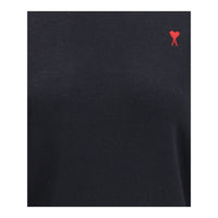 Ami Paris Black Merino Wool Sweatshirt