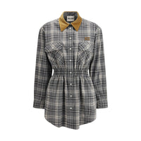 Miu Miu Gray Cotton Casual Dress