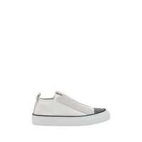 Brunello Cucinelli White Nylon Low Top Sneakers
