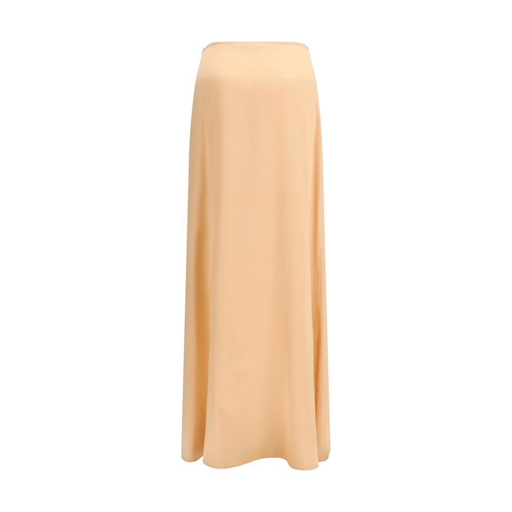 Kristina Ti Orange Silk Long Skirt