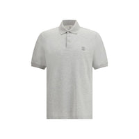Brunello Cucinelli Gray Cotton Polo Shirt