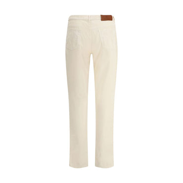Brunello Cucinelli White Cotton Casual Pants