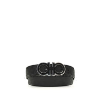 Ferragamo Black Calf Leather Bos Taurus Regular Belt