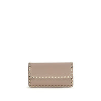 Valentino Garavani Beige Calf Leather Bos Taurus Wallet