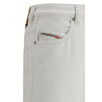 Diesel White Cotton Slim Fit Jeans