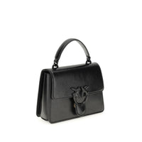 PINKO Black Calf Leather Bos Taurus Shoulder Bag