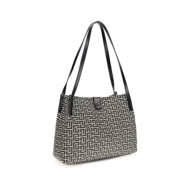 Balmain Black Cotton Shoulder Bag