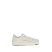 Balmain White Calf Leather Bos Taurus Low Top Sneakers