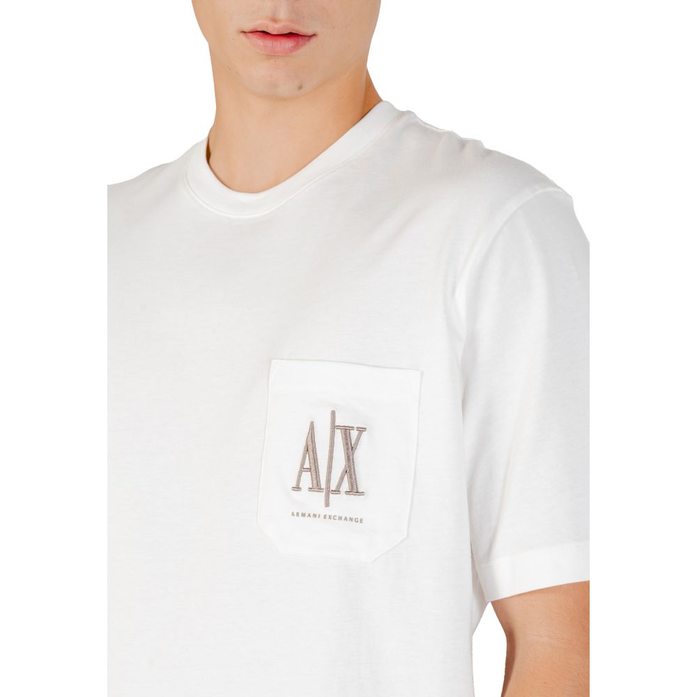 Armani Exchange Cream Cotton T-Shirt
