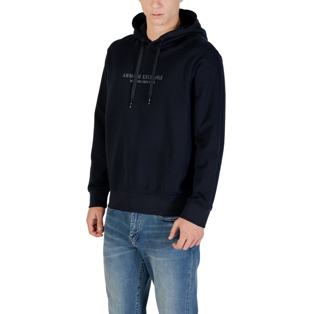 Armani Exchange Blue Cotton Hoodie