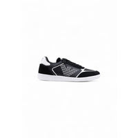 EA7 Emporio Armani Black And White Leather Athletic Sneakers