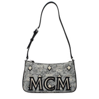 MCM Gray Fabric Crossbody Bag